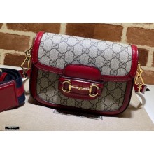 Gucci Horsebit 1955 Mini Shoulder Bag 658574 GG Supreme Canvas Red 2021