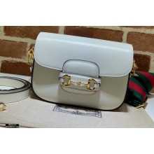 Gucci Horsebit 1955 Mini Shoulder Bag 658574 Leather White 2021