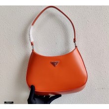 Prada Cleo Brushed Leather Shoulder Bag 1BC499 Orange 2021