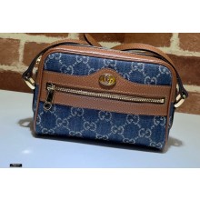 Gucci Ophidia GG Mini Bag 517350 Washed GG Denim Blue 2021