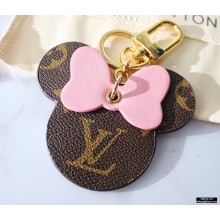 Louis Vuitton Monogram Canvas Bag Charm and Key Holder Mickey Minnie Mouse Pink
