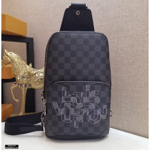 Louis Vuitton Damier Graphite Canvas Avenue Sling Bag N40274 Logo Gris