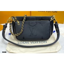 Louis Vuitton Embossed Leather Multi Pochette Accessoires Bag M80399 Black 2021