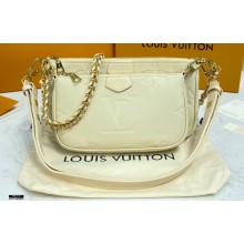 Louis Vuitton Embossed Leather Multi Pochette Accessoires Bag M80447 Cream 2021