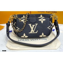 Louis Vuitton Embossed Leather Multi Pochette Accessoires Bag M45777 Black/Cream 2021
