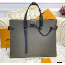 Louis Vuitton Leather Men's Shopping Tote Bag M30725 Army Green 2021