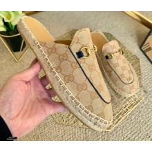 Gucci GG Supreme Canvas Horsebit Espadrilles Slippers Black 2021