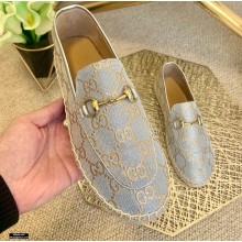 Gucci GG Supreme Canvas Horsebit Espadrilles Silver 2021