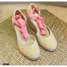 Louis Vuitton Monogram-embroidered Canvas Starboard Wedge Espadrilles Yellow 2021
