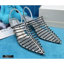 Jimmy Choo Heel 6.5cm Thu Crystal Stud Point Toe Heels Silver 2021