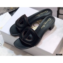 Dior Heel 4.5cm D-Club Mules in Calfskin Black 2021