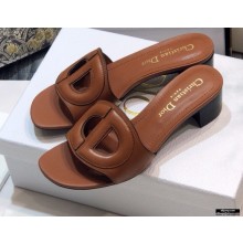 Dior Heel 4.5cm D-Club Mules in Calfskin Brown 2021