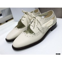 Dior Teddy-D Derby Shoes in Perforated Calfskin White 2021
