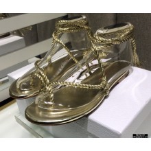 Dior Mythe Flat Sandals Gold 2021