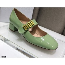 Dior Heel 3cm Baby-D Ballet Pumps Patent Light Green 2021