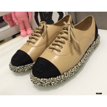 Chanel Lambskin and Grosgrain Lace-Ups G37144 Beige 2021