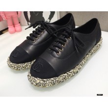 Chanel Lambskin and Grosgrain Lace-Ups G37144 Black 2021