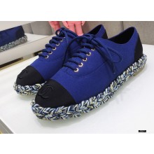 Chanel Cotton and Grosgrain Lace-Ups G37144 Blue 2021