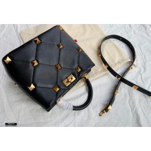Valentino Large Roman Stud The Handle Bag Black 2021