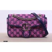 Gucci GG Marmont Multicolor Mini Shoulder Bag 446744 Pink 2021
