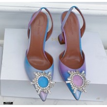 Amina Muaddi Heel 9.5cm Begum Slingback Pumps Shadow Blue