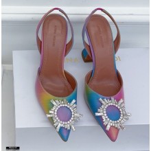 Amina Muaddi Heel 9.5cm Begum Slingback Pumps Shadow Multicolor