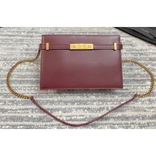 Saint Laurent Manhattan Box Pochette Bag 636478 Burgundy