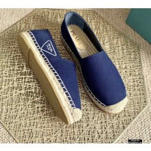 Prada Gabardine Fabric Espadrilles Blue 2021