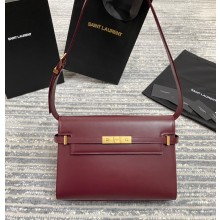 Saint Laurent Manhattan Shoulder Bag In Smooth Leather 579271 Burgundy