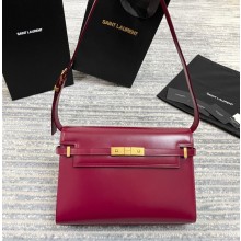 Saint Laurent Manhattan Shoulder Bag In Smooth Leather 579271 Date Red