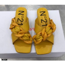 N°21 Braided Chunky Chain-Embellished Slides Yellow 2021