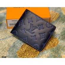 Louis Vuitton Monogram Shadow Leather Multiple Wallet M80422 Navy Blue 2021