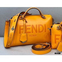 Fendi Heat-stamped FENDI ROMA By The Way Medium Boston Bag Orange 2021