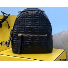 Fendi Leather FF Mini Backpack Bag Black 2021