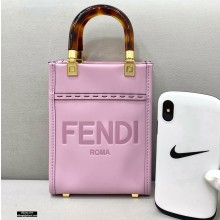 Fendi Leather Mini Sunshine Shopper Bag Pink 2021