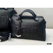 Fendi Heat-stamped FENDI ROMA By The Way Mini Boston Bag Black 2021