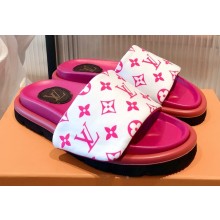 Louis Vuitton Monogram Nylon Pool Pillow Comfort Mules Fuchsia 2021