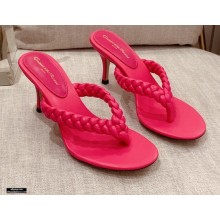 Gianvito Rossi Heel 7.5cm Woven Tropea Thong Sandals Mules Fuchsia