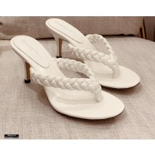 Gianvito Rossi Heel 7.5cm Woven Tropea Thong Sandals Mules White