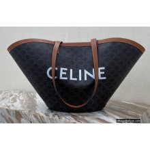 Celine Large Couffin Tote Bag in Triomphe Canvas Celine Print Tan 2021