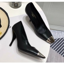 Saint Laurent Heel 9cm Blade Pumps in Leather Black 2021