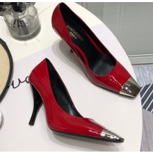 Saint Laurent Heel 9cm Blade Pumps in Patent Leather Red 2021