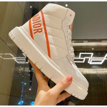 Dior Quilted Nylon D-Player Sneakers White/Orange 2021