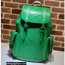 Gucci GG Embossed Backpack Bag 625770 Green 2021