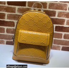 Gucci GG Embossed Backpack Bag 658579 Yellow 2021