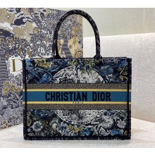 Dior Small Book Tote Bag in Constellation Embroidery Blue 2021