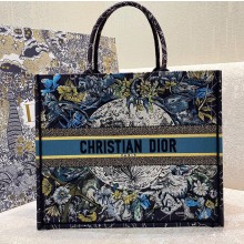 Dior Book Tote Bag in Constellation Embroidery Blue 2021