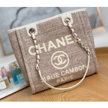 Chanel Mixed Fibers Deauville Small Shopping Tote Bag A67000 Beige 2021