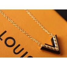 Louis Vuitton Essential V Pendant Necklace Black 2018