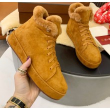 Loro Piana Shearling Fur Suede Nuages Mid Walk Sneakers 02